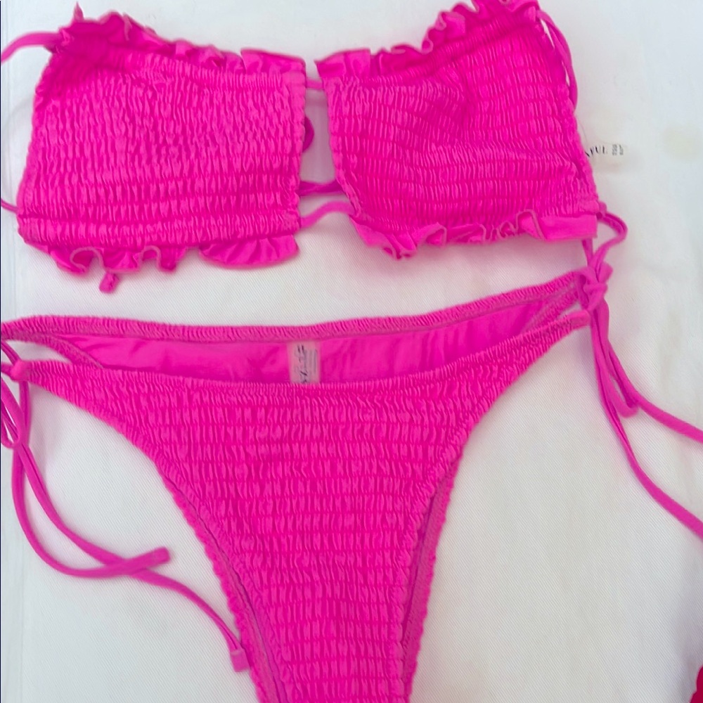 Zaful hot bubble gum pink bikini sz L